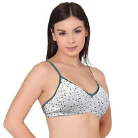 Groversons Paris Beauty Women's Printed Everyday T-Shirt Bra, Comfortable, Non-Padded with Seam, Providing a Natural Curvy Shape (BR108-BLUE-30C)-thumb2