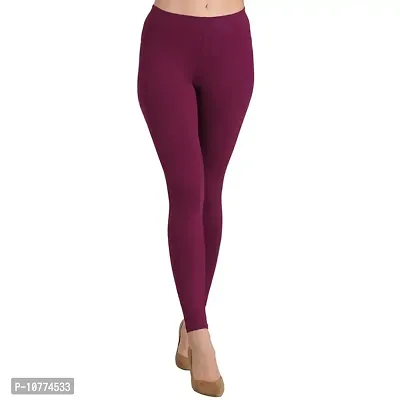 Groversons Super Soft Fabric, Non-Transparent, Ankle Length Leggings (Ankle-Wine-XXL)-thumb0