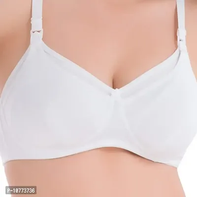 Groversons Paris Beauty Women?s Wirefree, Non-Padded, Nursing Bra with Adjustable Straps (BR50024-WHITE-44B)-thumb5