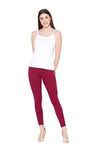Groversons Super Soft Fabric, Non-Transparent, Ankle Length Leggings (Ankle-Maroon-L)-thumb4