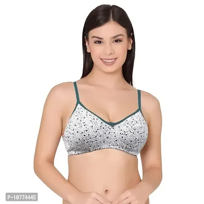 Groversons Paris Beauty Women's Printed Everyday T-Shirt Bra, Comfortable, Non-Padded with Seam, Providing a Natural Curvy Shape (BR108-BLUE-30C)