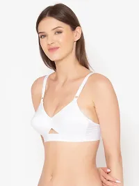 Groversons Paris Beauty Women's Cotton Non-Padded Wire Free T-Shirt, Push-Up, Full-Coverage Bra (CHANDERKIRAN_White, Mouve_32)-thumb3