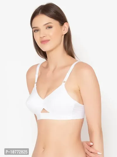 Groversons Paris Beauty Women's Cotton Non-Padded Wire Free T-Shirt, Push-Up, Full-Coverage Bra (CHANDERKIRAN_White, Mouve_32)-thumb4