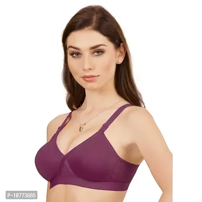 Groversons Paris Beauty Non Padded Wirefree Molded Cross Neck Full Coverage Bra- Pack of 2-thumb5