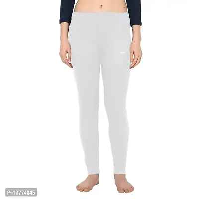 Groversons Paris Beauty Women?s Tailored Fit Solid Thermal Bottom White