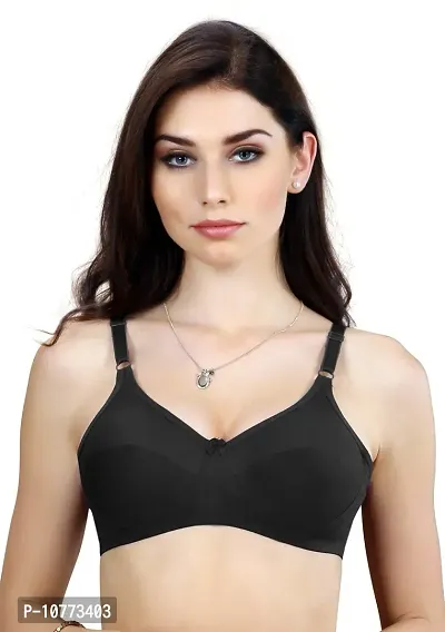Groversons Paris Beauty Full Support Non Padded Non Wired Plus Size Basic Bra Black