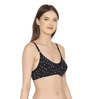 Groversons Paris Beauty Non Padded Printed Full Coverage T-Shirt Bra Black-thumb3