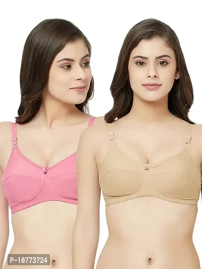 Groversons Paris Beauty Cotton Rich Non Padded Non Wired Full Coverage Bra -PO2,30B(Mauve, Nude)-thumb0