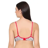 Groversons Paris Beauty Women's Printed Everyday T-Shirt Bra, Comfortable, Non-Padded with Seam, Providing a Natural Curvy Shape (BR108-RED-32B)-thumb1