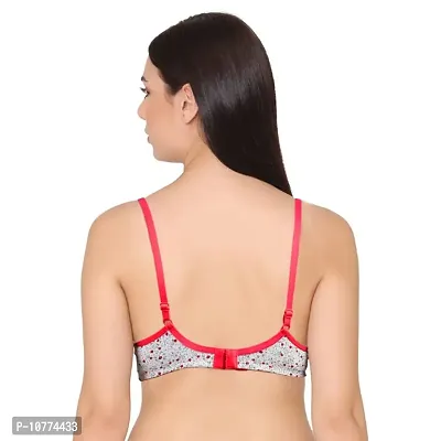 Groversons Paris Beauty Women's Printed Everyday T-Shirt Bra, Comfortable, Non-Padded with Seam, Providing a Natural Curvy Shape (BR108-RED-32B)-thumb2