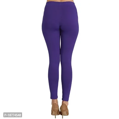 Groversons Super Soft Fabric, Non-Transparent, Ankle Length Leggings (Ankle-Purple-L)-thumb2