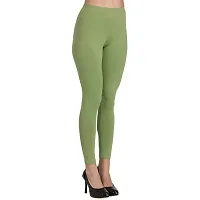 Groversons Super Soft Fabric, Non-Transparent, Ankle Length Leggings (Ankle-Olive-Green-M)-thumb3