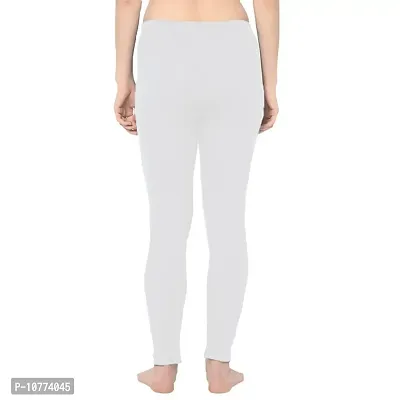 Groversons Paris Beauty Women?s Tailored Fit Solid Thermal Bottom White-thumb2