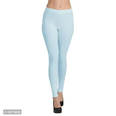 Groversons Super Soft Fabric, Non-Transparent, Ankle Length Leggings (Ankle-Sky-M)