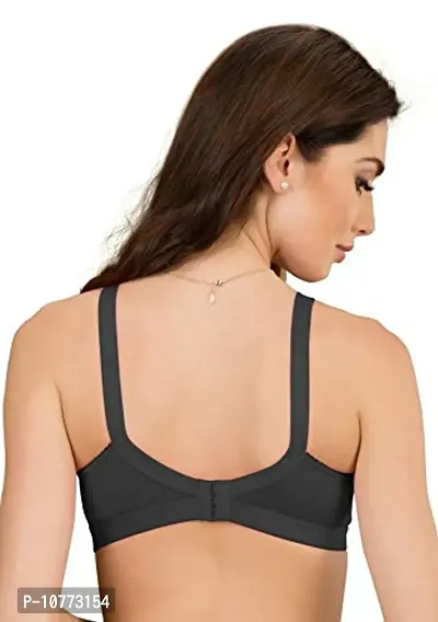 Groversons Paris Beauty Non Padded Wirefree Molded Cross Neck Full Coverage Bra- Pack of 2 Black-thumb4