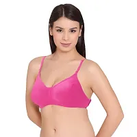 Groversons Paris Beauty Women's Cotton Non-Padded Wire Free Full-Coverage, Plunge, Seamless Bra,Backless Bra (BR021-HOT PINK-32B)-thumb2