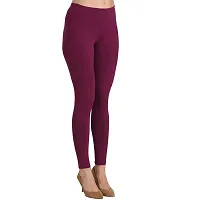 Groversons Super Soft Fabric, Non-Transparent, Ankle Length Leggings (Ankle-Wine-XXL)-thumb3