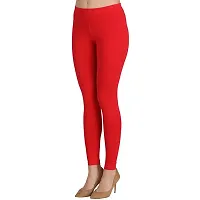 Groversons Super Soft Fabric, Non-Transparent, Ankle Length Leggings (Ankle-RED-XL)-thumb2