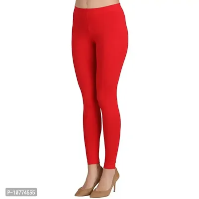 Groversons Super Soft Fabric, Non-Transparent, Ankle Length Leggings (Ankle-RED-XL)-thumb3