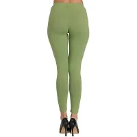 Groversons Super Soft Fabric, Non-Transparent, Ankle Length Leggings (Ankle-Olive-Green-M)-thumb1