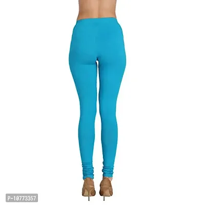 Groversons Paris Beauty Cotton Churidar Leggins for Women-Blue-thumb2