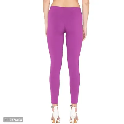 Groversons Super Soft Fabric, Non-Transparent, Ankle Length Leggings (Ankle-Striking-Purple-L)-thumb2