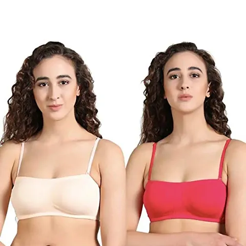 Groversons Paris Beauty Non Wired Seamless Tube Bra Combo Pack of 2