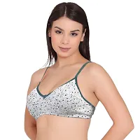 Groversons Paris Beauty Women's Printed Everyday T-Shirt Bra, Comfortable, Non-Padded with Seam, Providing a Natural Curvy Shape (BR108-BLUE-30C)-thumb3