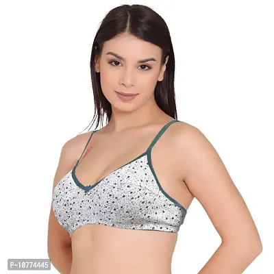 Groversons Paris Beauty Women's Printed Everyday T-Shirt Bra, Comfortable, Non-Padded with Seam, Providing a Natural Curvy Shape (BR108-BLUE-30C)-thumb4