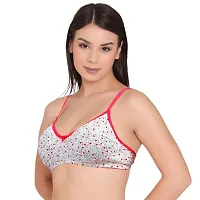 Groversons Paris Beauty Women's Printed Everyday T-Shirt Bra, Comfortable, Non-Padded with Seam, Providing a Natural Curvy Shape (BR108-RED-32B)-thumb2