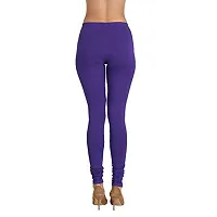 Groversons Paris Beauty Cotton Churidar Leggins for Women-Purple-thumb1