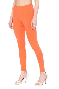 Groversons Super Soft Fabric, Non-Transparent, Ankle Length Leggings (Ankle-Carol-XL) Coral-thumb1
