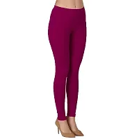 Groversons Super Soft Fabric, Non-Transparent, Ankle Length Leggings (Ankle-Magenta-XL)-thumb2