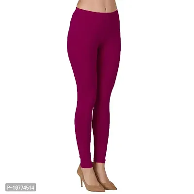 Groversons Super Soft Fabric, Non-Transparent, Ankle Length Leggings (Ankle-Magenta-XL)-thumb3