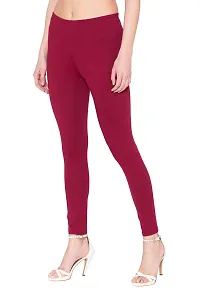 Groversons Super Soft Fabric, Non-Transparent, Ankle Length Leggings (Ankle-Maroon-L)-thumb1