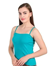 Paris Beauty Poem Soft Cotton Fabric Priyanka Aqua Blue Camisole Under Wear for Women, Girls and Teen Agers-thumb1