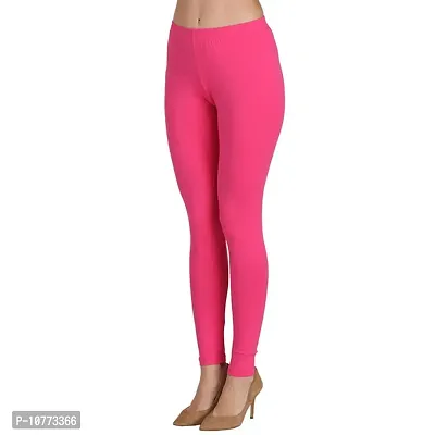 Groversons Super Soft Fabric, Non-Transparent, Ankle Length Leggings (Ankle-Fushia-L)-thumb3