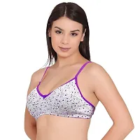 Groversons Paris Beauty Women's Printed Everyday T-Shirt Bra, Comfortable, Non-Padded with Seam, Providing a Natural Curvy Shape (BR108-PURPLE-34C)-thumb2