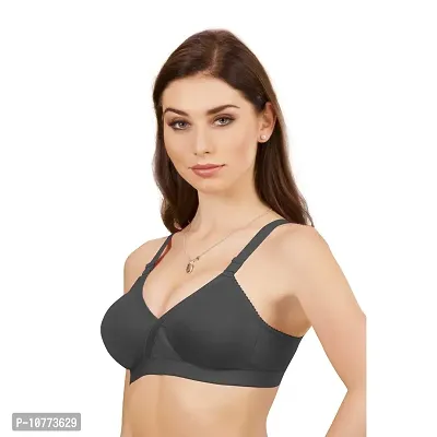 Groversons Paris Beauty Non Padded Wirefree Molded Cross Neck Full Coverage Bra- Pack of 2-thumb5