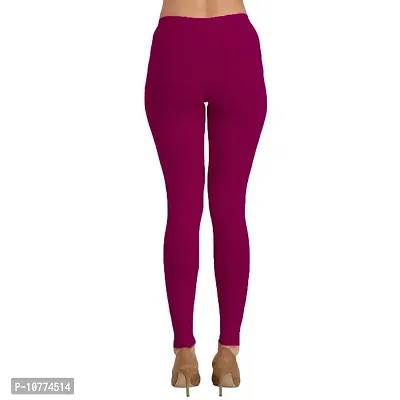 Groversons Super Soft Fabric, Non-Transparent, Ankle Length Leggings (Ankle-Magenta-XL)-thumb2