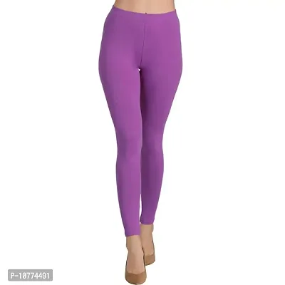 Groversons Super Soft Fabric, Non-Transparent, Ankle Length Leggings (Ankle-Lavender-XL)-thumb0