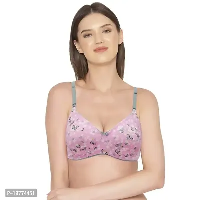 Groversons Paris Beauty Women's Printed Everyday T-Shirt Bra, Comfortable, Non-Padded (BR126)