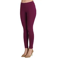 Groversons Super Soft Fabric, Non-Transparent, Ankle Length Leggings (Ankle-Wine-XXL)-thumb2