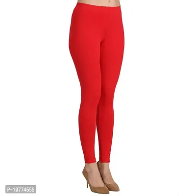 Groversons Super Soft Fabric, Non-Transparent, Ankle Length Leggings (Ankle-RED-XL)-thumb4