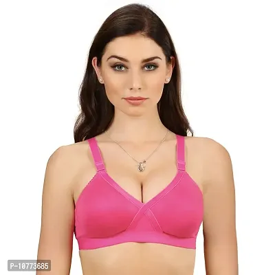 Groversons Paris Beauty Non Padded Wirefree Molded Cross Neck Full Coverage Bra- Pack of 2-thumb2