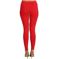 Groversons Super Soft Fabric, Non-Transparent, Ankle Length Leggings (Ankle-RED-XL)-thumb1