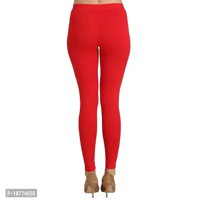 Groversons Super Soft Fabric, Non-Transparent, Ankle Length Leggings (Ankle-RED-XL)-thumb2