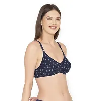 Groversons Paris Beauty Non Padded Printed Full Coverage T-Shirt Bra NavyBlue-thumb3