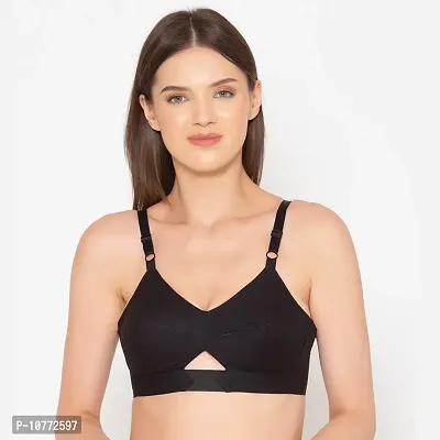 Groversons Paris Beauty Women's Cotton Non Padded Non-Wired Bra (CHANDERKIRAN_BLACK & WHITE_42)-thumb2