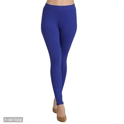 Groversons Super Soft Fabric, Non-Transparent, Ankle Length Leggings (Ankle-Royal-Blue-M)